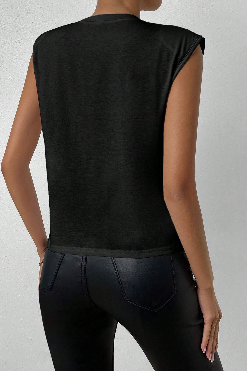 Pearl Detail Round Neck Tank Tank Trendsi   