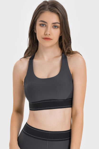 Contrast Sports Bra Sports Bra Trendsi   