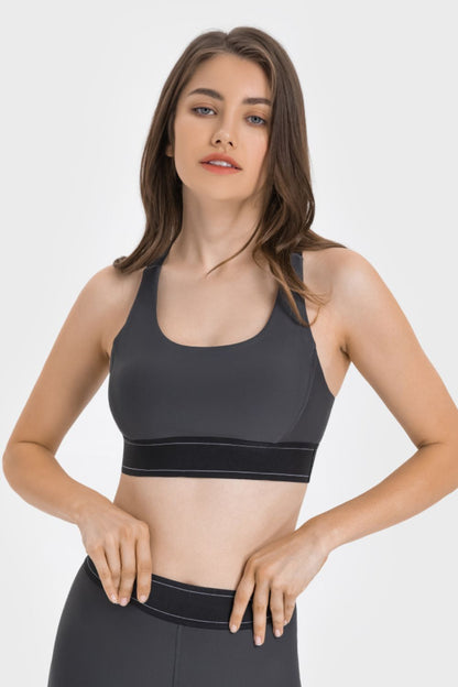 Contrast Sports Bra Sports Bra Trendsi Gray 4 